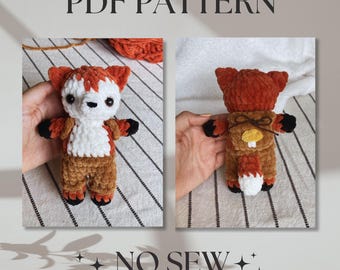Zorro con Mochila Crochet PATRÓN PDF - patrón de crochet sin costura - patrón de crochet de zorro