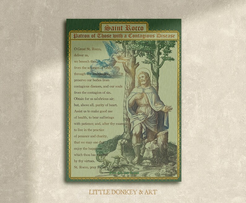 PRAYER / St. Rocco Prayer / Patron Saint / the Protector Etsy UK