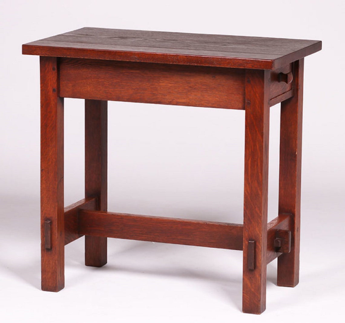 Solid Teak Wood Table With Drawer With Each End Decorative Etsy