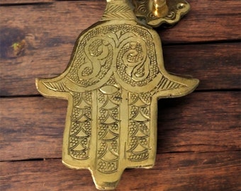 Moroccan Brass Hand Of Fatima Door Knocker, Brass Door Knocker, Brass Hand Of Kamsa Fatima Door Knocker Brass Door Knocker