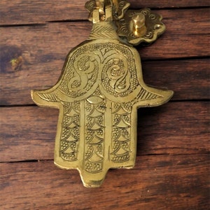 Moroccan Brass Hand Of Fatima Door Knocker, Brass Door Knocker, Brass Hand Of Kamsa Fatima Door Knocker Brass Door Knocker