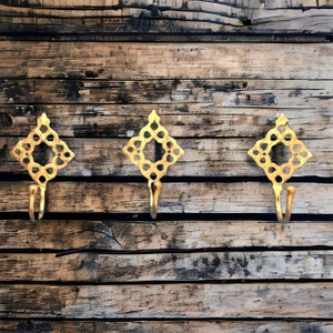 Set of 3 Moroccan Brass Hook, Large Brass Ornate Hook, Brass Wall Hook, Moroccan Brass , Brass Hook, Handmade Brass Hook, Brass Wall Hook