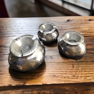 Set of 3 Handmade Smokeless Ashtray Hammered White Metal Made In Morocco
