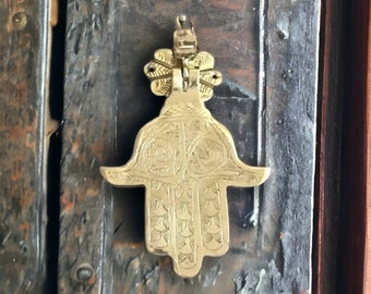 Large Moroccan Brass Hand Of Fatima Door Knocker, Large Brass Door Knocker, Brass Hand Of Kamsa Fatima Door Knocker Brass Door Knocker