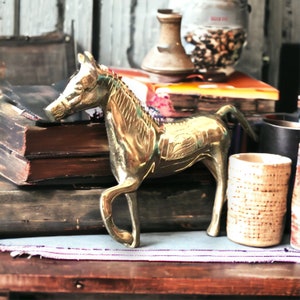 Brass Horse Statue, Moroccan Brass Horse Statue, Horse Figurine, Metal Horse, Brass Horse, Equestrian Brass Statue