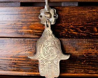 Handmade Moroccan Brass Hand of Fatima Door Knocker