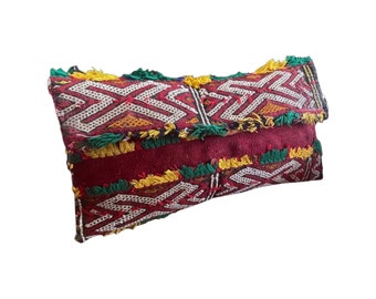 Red Yellow Moroccan Kilim Clutch Bag, Handmade Kilim Clutch, Kilim Bag, Kilim Clutch Bag, Kilim Clutch, Moroccan Bag, Carpet Bag, Boho Style