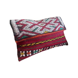 Red Yellow Moroccan Kilim Clutch Bag, Handmade Kilim Clutch, Kilim Bag, Kilim Clutch Bag, Kilim Clutch, Moroccan Bag, Carpet Bag, Boho Style