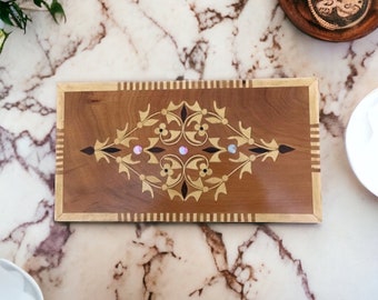 Moroccan Thuya Wood Handmade Jewelery Box, Wood Keepsake Box, Ornate Wood Box, Inlaid Wood Box
