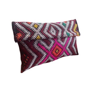 Red Moroccan Kilim Clutch Bag, Handmade Kilim Clutch, Kilim Bag, Kilim Clutch Bag, Kilim Clutch, Moroccan Bag, Carpet Bag, Boho Style