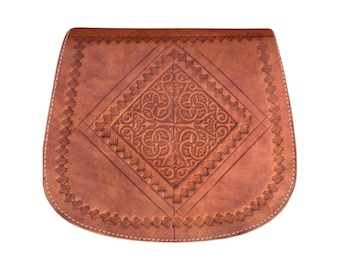 Brown Leather Bag, Moroccan Leather Bag, Handtooled Leather Bag, Cross Body Leather Bag, Brown Leather Shoulder Bag Handbag