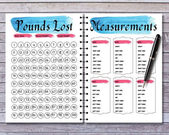 Weight Loss Tracker Printable, Weight loss Journal, Pound Lost, weight loss chart, weight loss track, Weightloss Track, weightloss journal