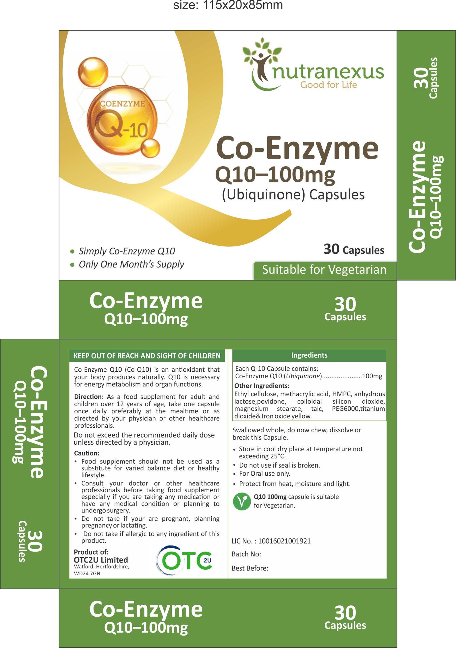 Co Enzyme Q10 100mg 30 Capsules Highly Absorbable Coq10 Etsy UK