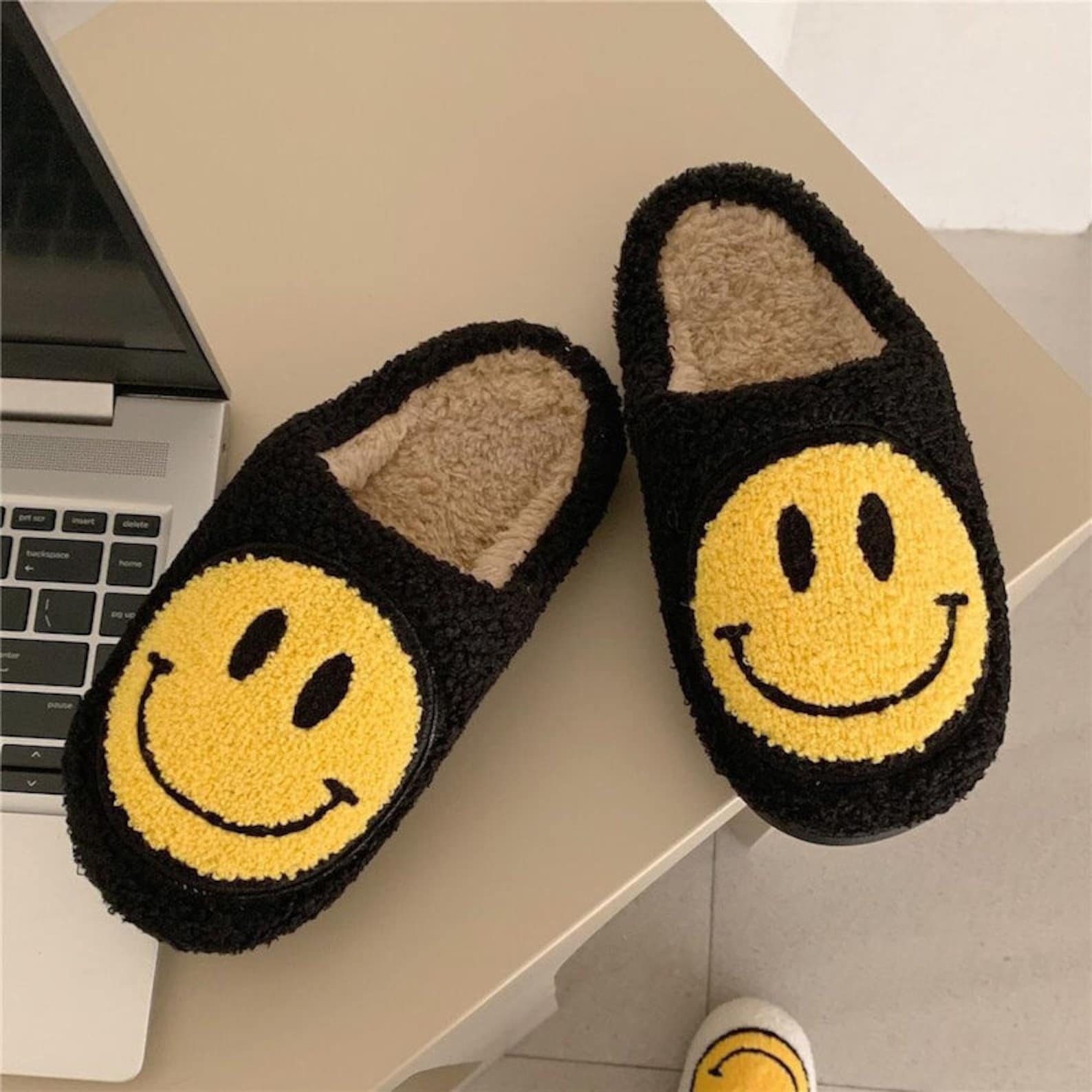 Smiley Face Slippers/ Smile Slippers/ Happy Face Slippers/ Etsy