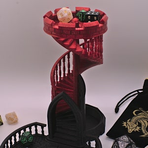 Spiral Dice Tower | Tabletop Accessory | Dungeons and Dragons | Novelty Item | 3D Printed