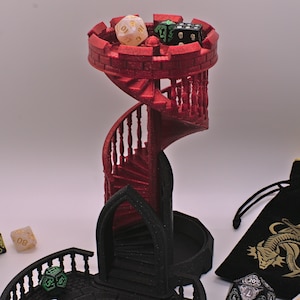 Torre de dados espirales / Accesorio de mesa / Mazmorras y dragones / Artículo novedoso / Impreso en 3D