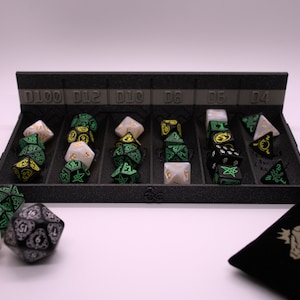 Dice Organiser Tray | Elven x Dwarven | Dungeons & Dragons | Tabletop Accessory | 3D Printed