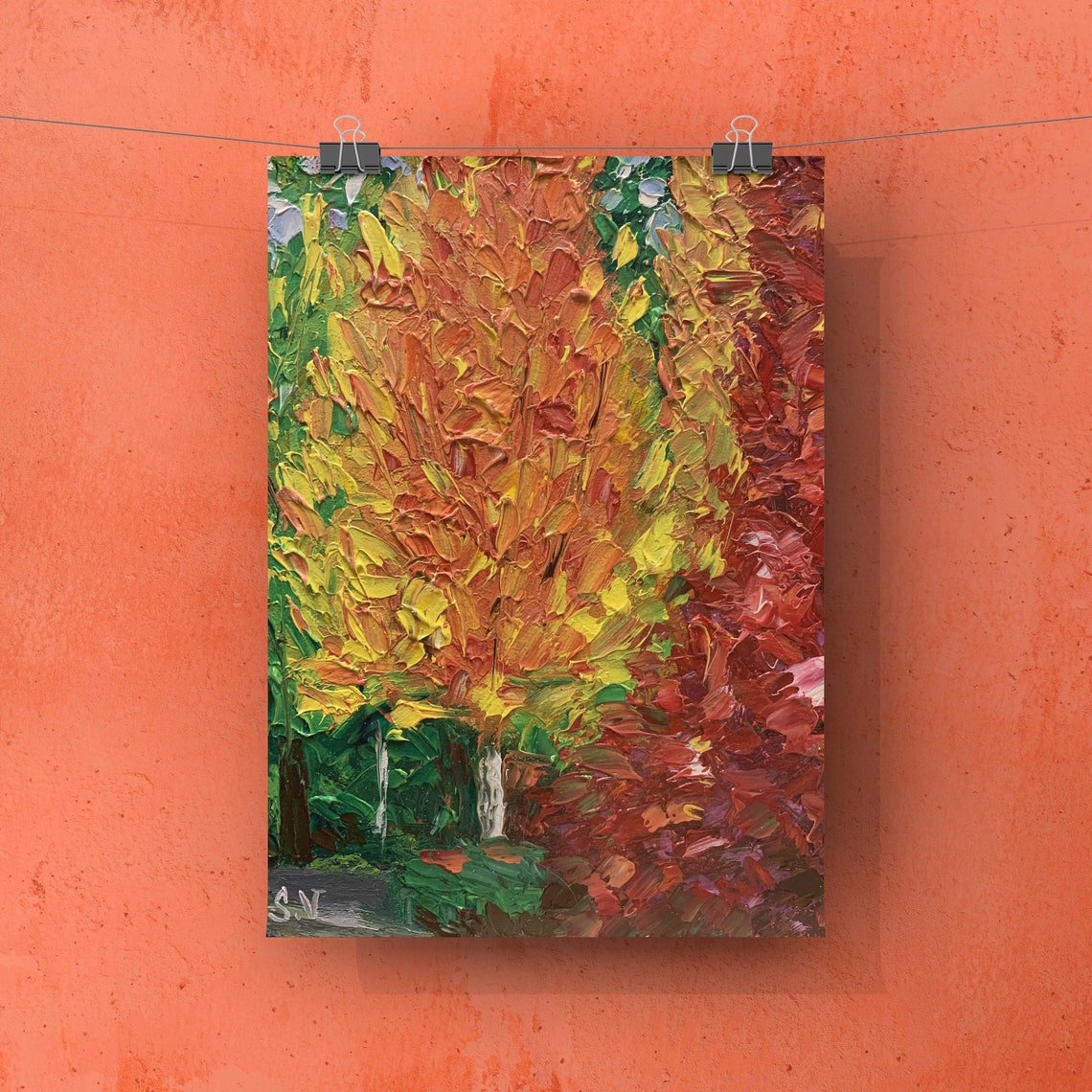 FRÜHLING BAUM MALEREI. Original-Kunstwerk. | Etsy