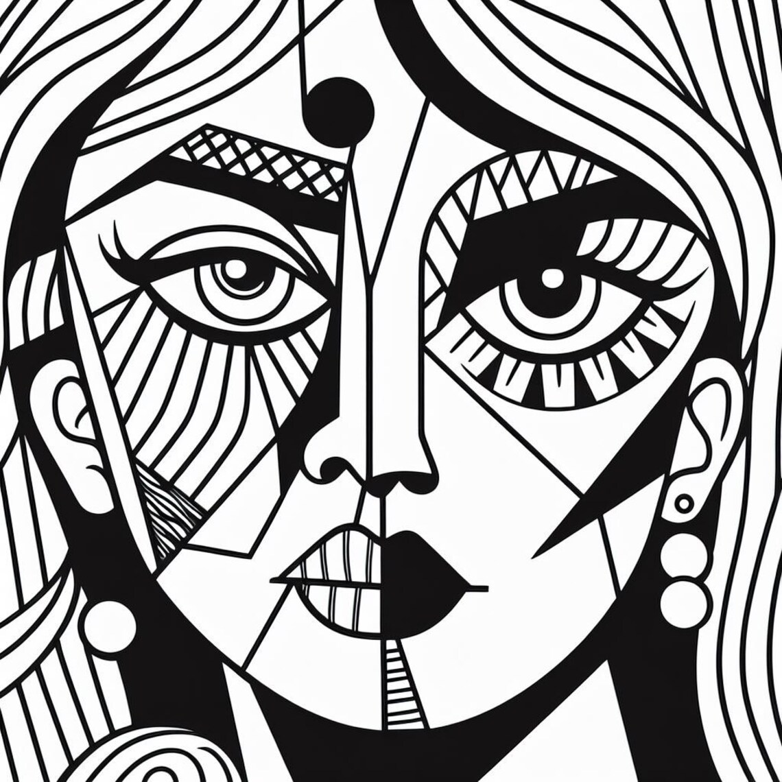 Line Colouring Portrait Coloring Portraits, Coloring Portrait for Adults, Coloring Pages for ...