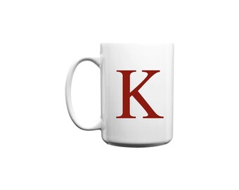 Large Kappa Letter Coffee Mug - White