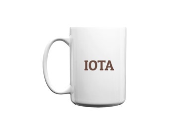 Large Iota Word Coffee Mug - White