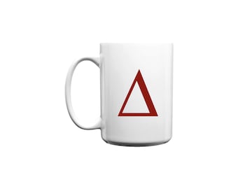 Large Delta Letter Coffee Mug - White