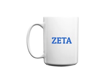 Large Zeta Word Coffee Mug - White