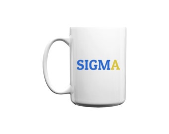 Large Sigma Coffee Mug - White and Blue (22)