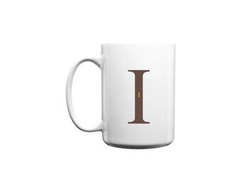 Large Iota Letter Coffee Mug - White