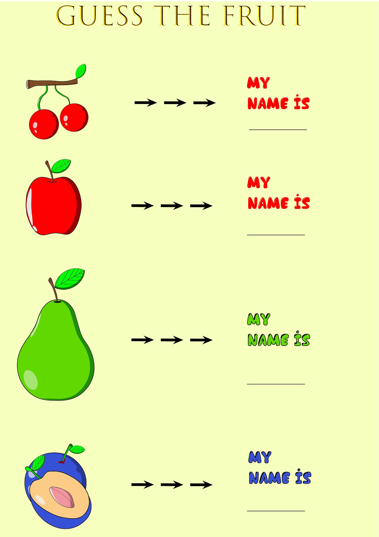 Printable fruit quiz and coloring pagesgames for kids kids | Etsy