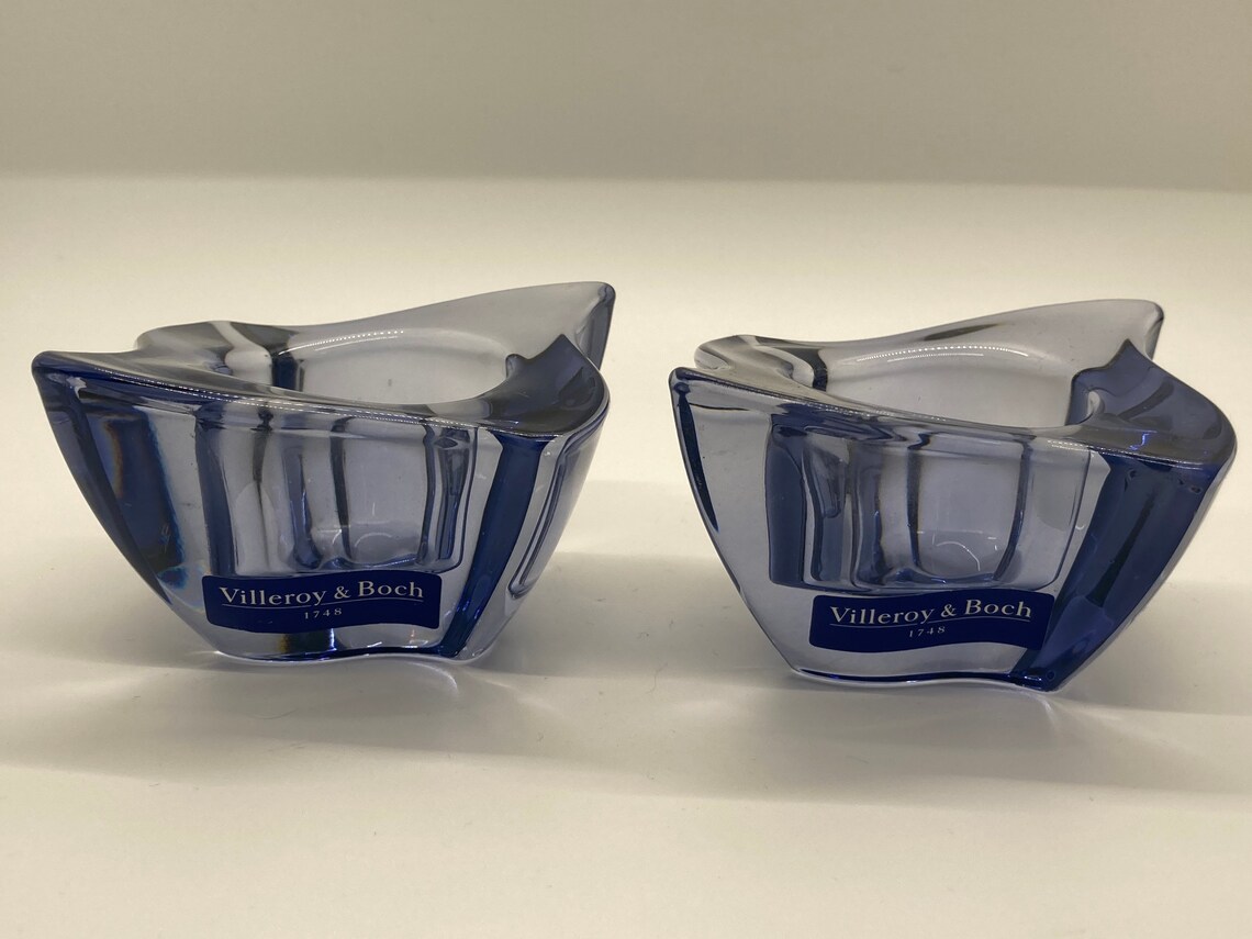 Villeroy and Boch 1748 Made in Germany New Wave Blue Crystal Etsy