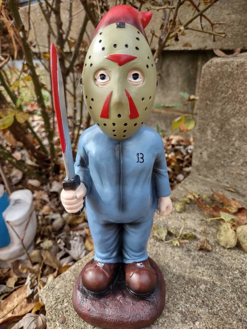 Nightmare Gnomes Horror Movie Lawn Gnome Jason Voorhees Etsy
