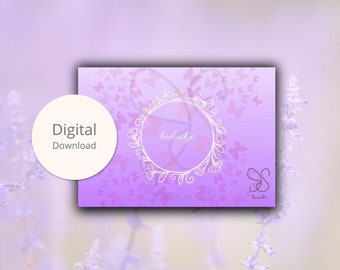 Butterflies lavender gratitude card, thanksgiving, dainty thank you, wedding, appreciation, bedankt, dankbetuiging, dank, merci digital card