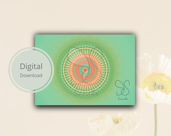 Mandala art festival card, mandaladesign boho gift card, Holi, Diwali, spiritual digital card, mandala flower geometry, yoga meditation