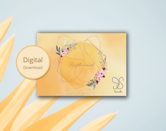 Gefeliciteerd wenskaart, felicitation quote wishcard, marriage, birthday, newborn, graduation, new home, congrats, floral bloom digital card