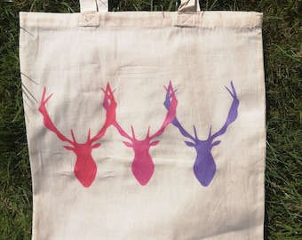 Cosmic Witch Celestial Mystical Stag Deer Canvas Shopping Tote Book Bag Gift Third Eye