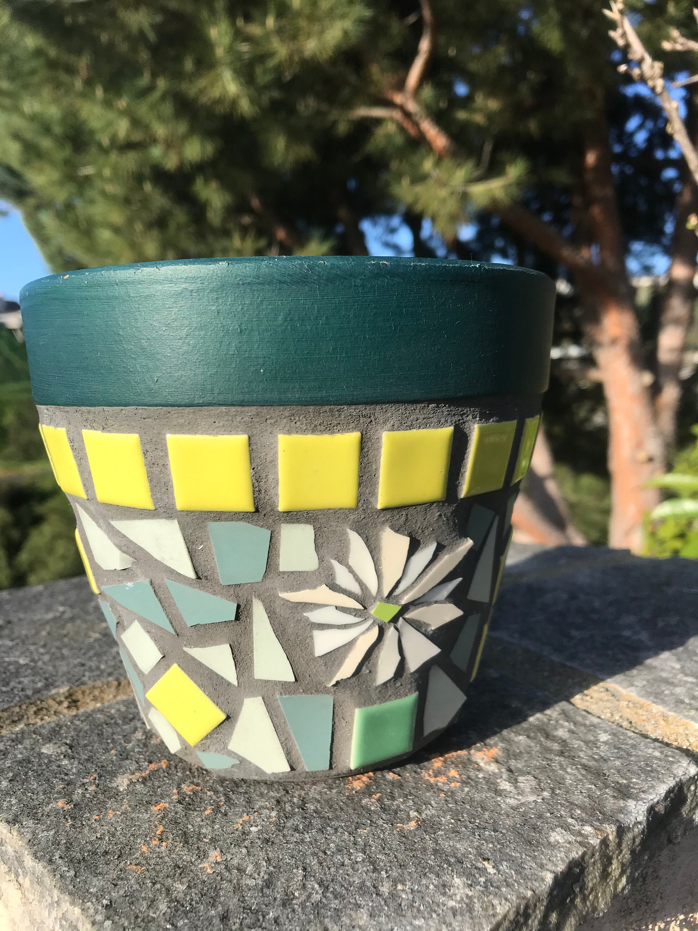Mosaic terra cotta flower pot Etsy