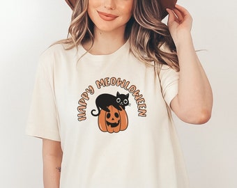 Black Cat Pumpkin Shirt, Funny Cat Shirt, Trick or Treat Cat, Cat Lover Shirt, Halloween Black Cat Shirt, Cat Owner Gift, Halloween Gifts