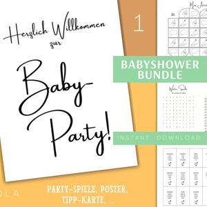 Baby Shower Bundle -&gt; Mini Activity, Card Game, City, Country, River, ... + more games! Baby Shower German Download Basic Black and White Set *1*