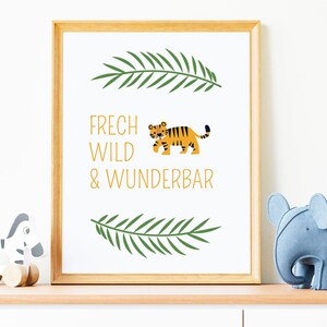 Tiger Map Poster Nursery Wall Art Baby Decoration Cheeky - Wild - Wonderful Gift Birth Back to School School Child Digital Download