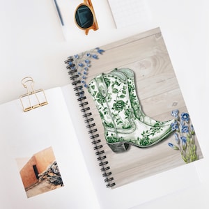 Western Floral Spiral Notebook - Ideal for Cowgirl Lovers, Journal, Planning, Gift for Birthdays, Home Decor, Stationery