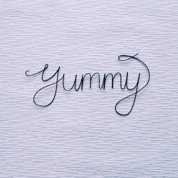 Yummy Wire Sign, Yummy Sign, Funny Kitchen Sign, Kitchen Wall Decor, Housewarming Gift, Wire Wall Art, Kitchen Metal Sign, Wall Hanging Sign