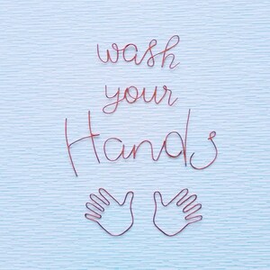 Wash Your Hands Wire Sign, Wash Your Hands Phrase, Bathroom Wall Hanging, Funny Bathroom Sign, Bathroom Decor, Wire Wall Art