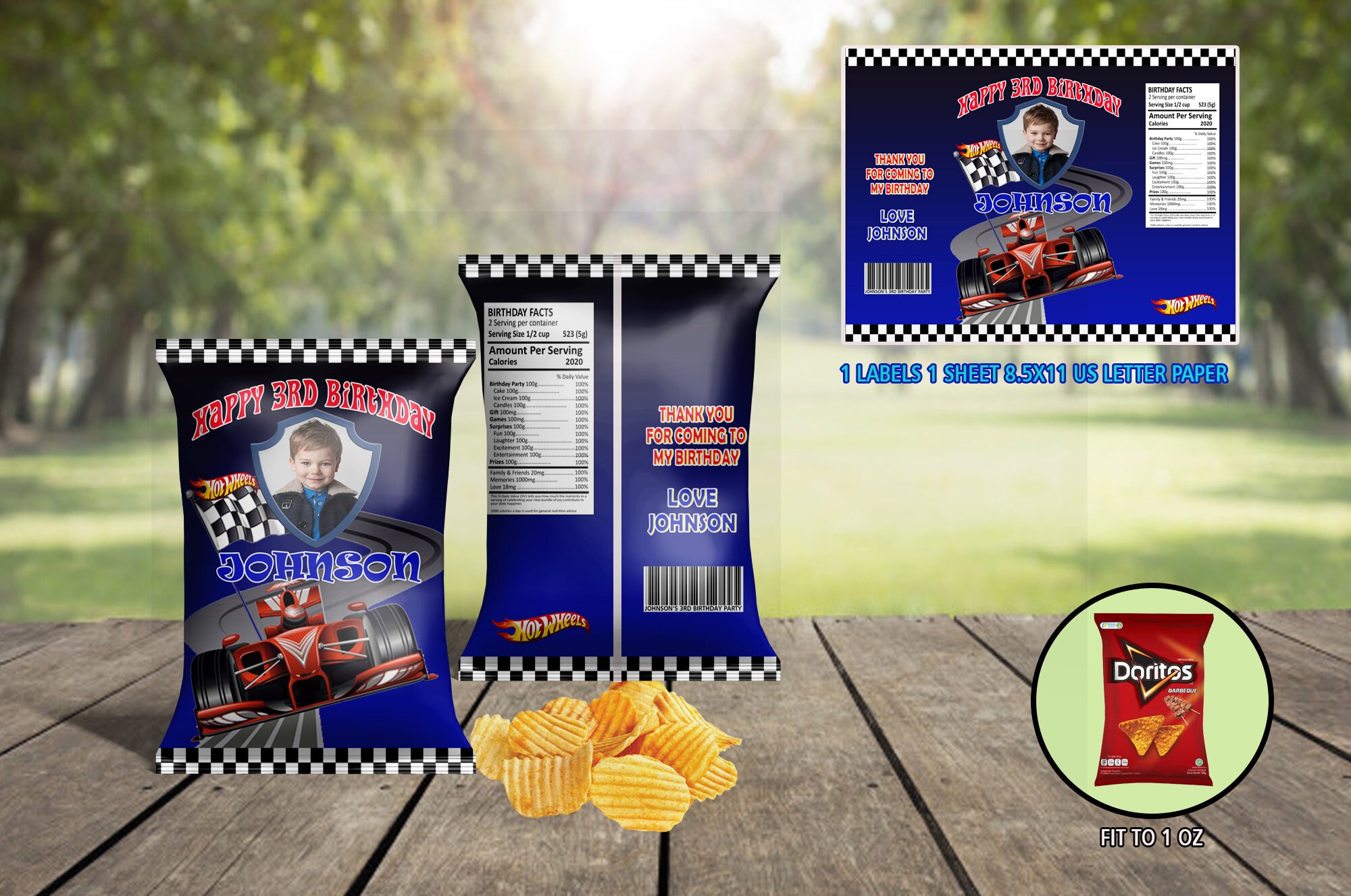 Hot Wheels Chip Bags Hotwheels Party Chip Bag Hot Wheels Etsy