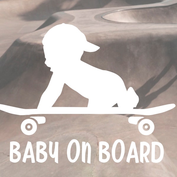 Baby on Board • Skateboard! • Baby on Skateboard! • Car decal •