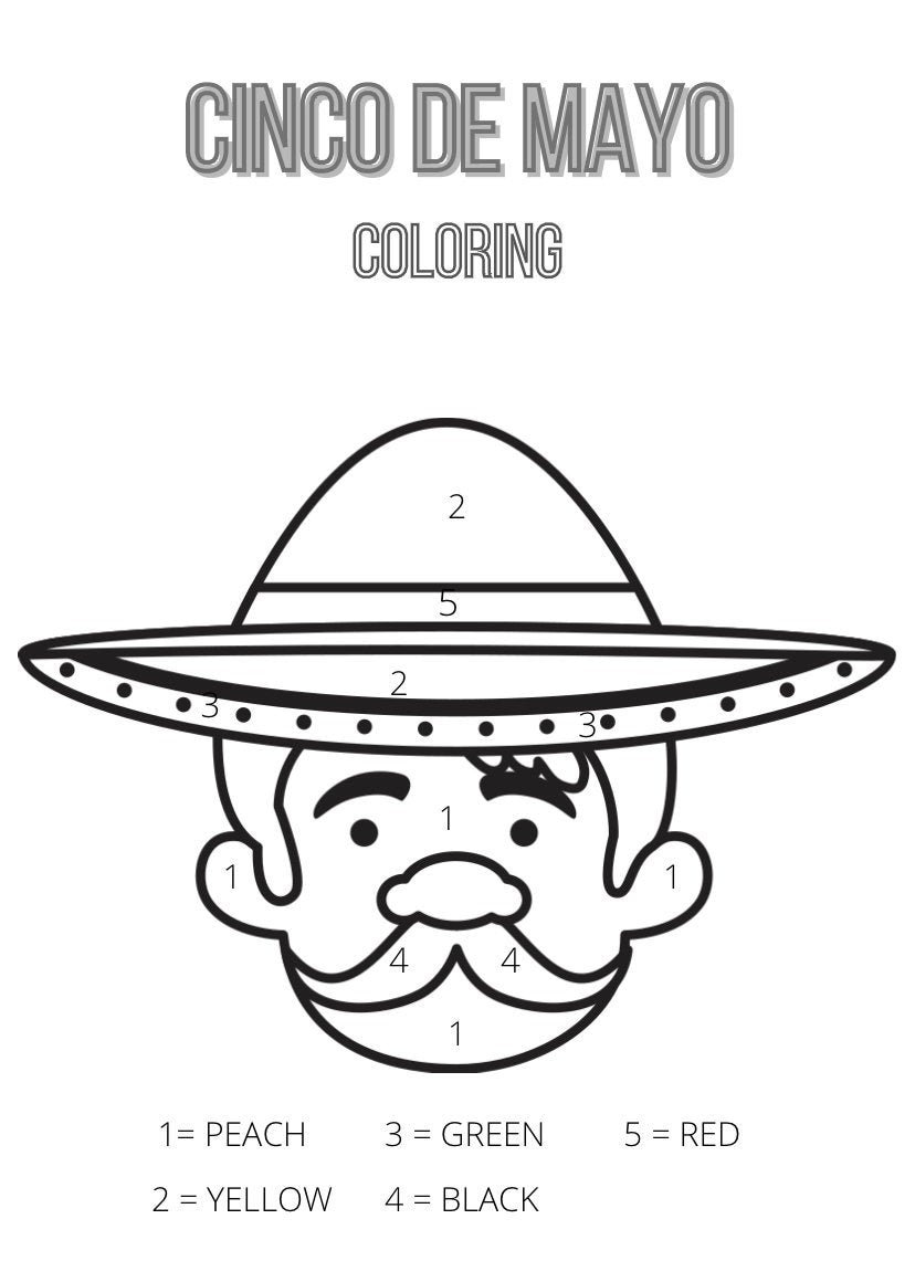 Cinco De Mayo Color By Number Free Printable Cinco De Mayo Color By Number Free Printable