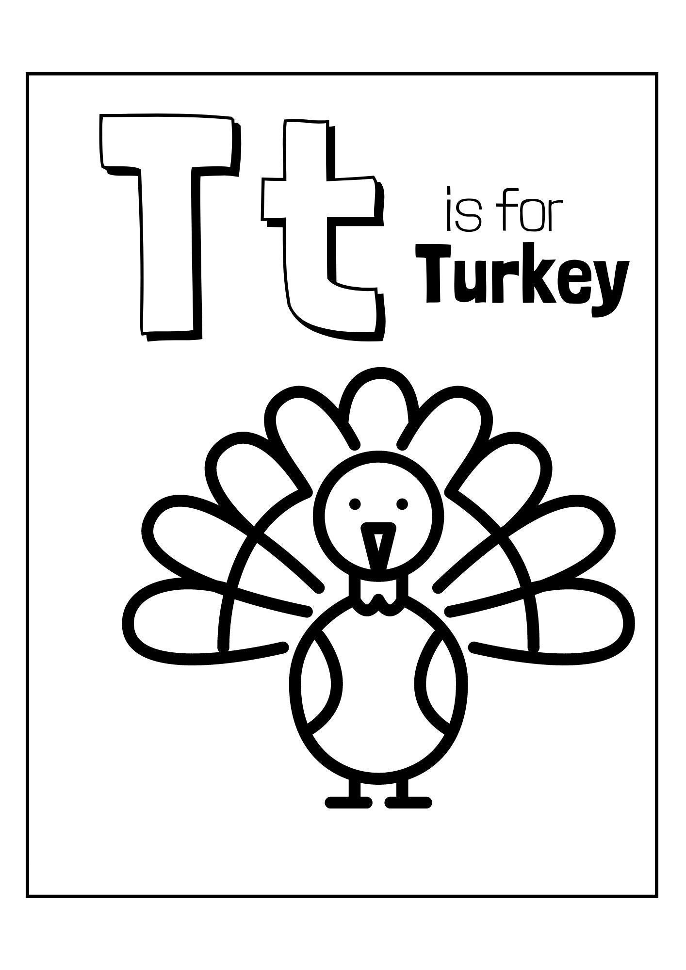 T is for Turkey Worksheet Etsy