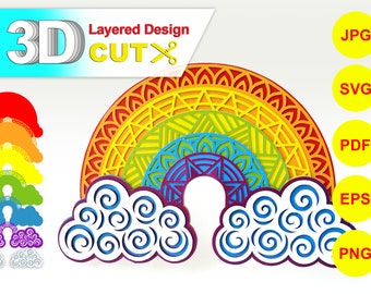 Download Mandala Rainbow Svg Etsy