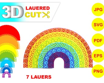 Mandala Rainbow Svg Etsy