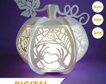 PUMPKIN Lanterns SVG Template, Halloween Lantern Svg Paper Cut, Cricut Light Box, DIY Paper Lanterns